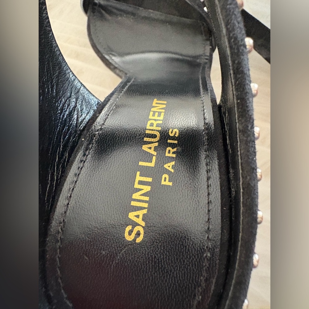 Saint Laurent Black Studded Heels Size 38 - Picture 13 of 15